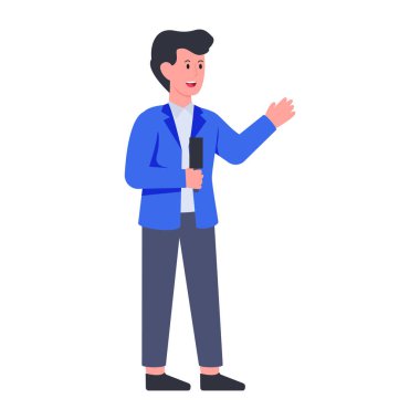 Renkli bir haber muhabiri.