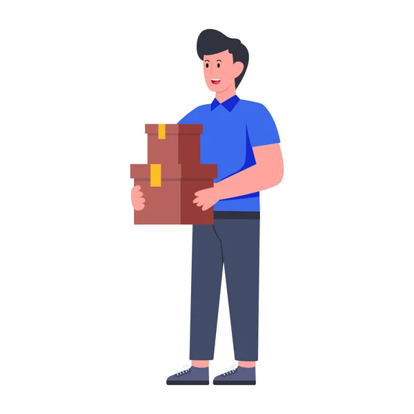 Unique Design Icon Delivery Boy — Stock Vector