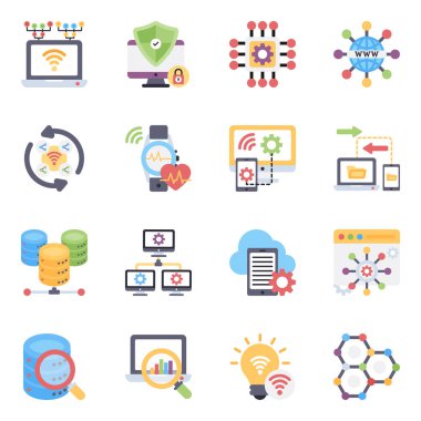 Sadece ayarlanabilir bir tarzda tasarlanmış bir teknoloji vektör paketi al. Beyaz arka planda cihazlar ve cihazlar var. Tasarım projenizde herhangi bir amaç için göz alıcı bir vektör.