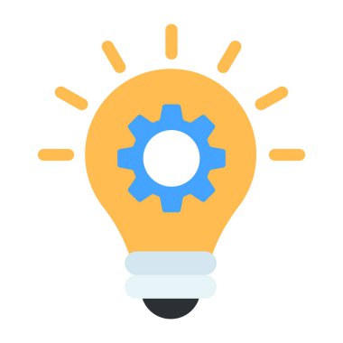 Fikir üretiminin düz tasarım simgesi