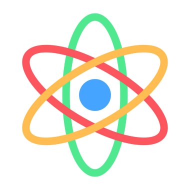 Atomun düz tasarım simgesi