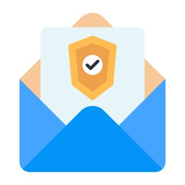 Zarfın içindeki kalkanda, güvenli posta simgesi