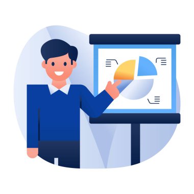 İş sunumunun düzenlenebilir tasarım simgesi