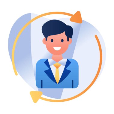 Çalışanların yer değiştirme simgesi, düzenlenebilir vektör