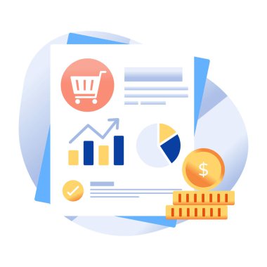Alışveriş analizlerinin renkli tasarım simgesi