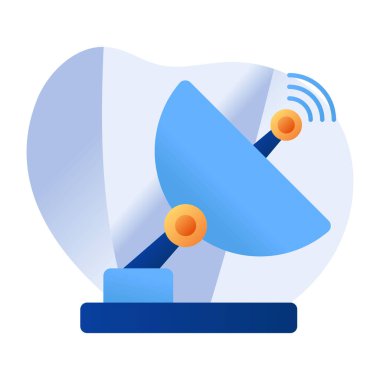 Parabolik antenin düz tasarım simgesi 