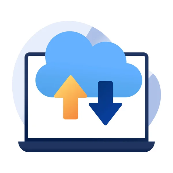 Icona Trasferimento Dati Cloud Vettore Modificabile — Vettoriale Stock
