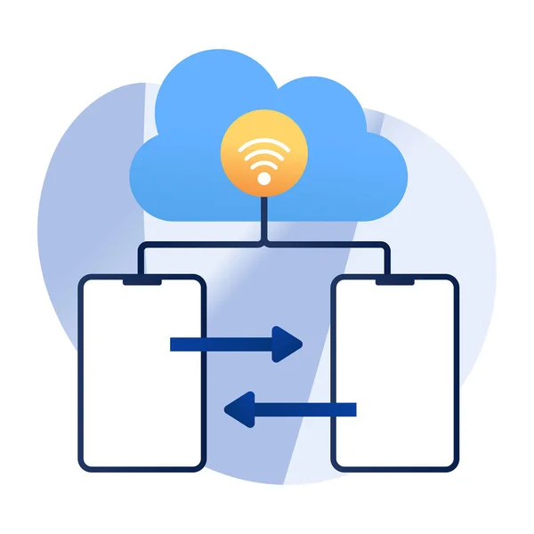 Icona Del Design Concettuale Del Trasferimento Mobile Cloud — Vettoriale Stock