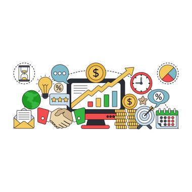 Çevrimiçi veri analizi çizimi, düzenlenebilir vektör