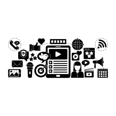 Sosyal medyanın düzenlenebilir tasarım çizimi