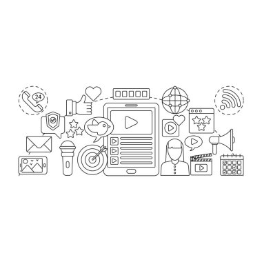 Sosyal medyanın düzenlenebilir tasarım çizimi