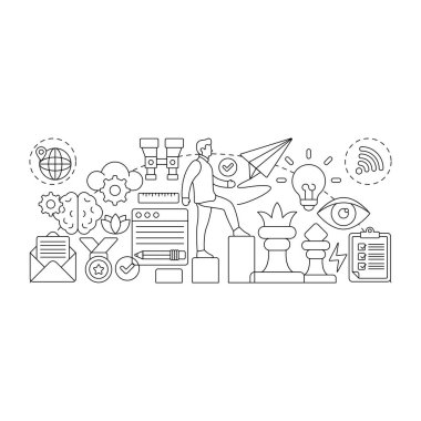 Kariyer büyümesinin doğrusal tasarım çizimi