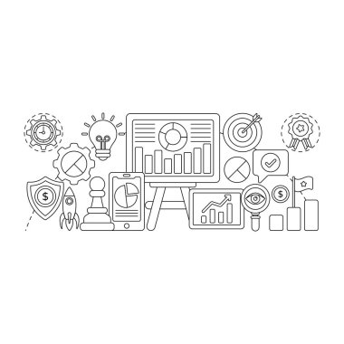 İş sunumunun modern tasarım çizimi