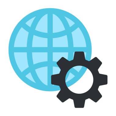 Küresel ayarların düz tasarım simgesi