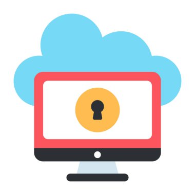 Bilgisayar güvenliğinin modern tasarım simgesi