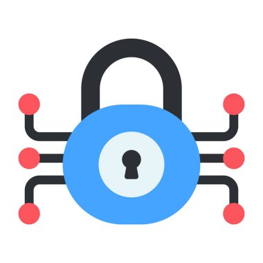 Ağ güvenliğinin göz alıcı tasarım simgesi