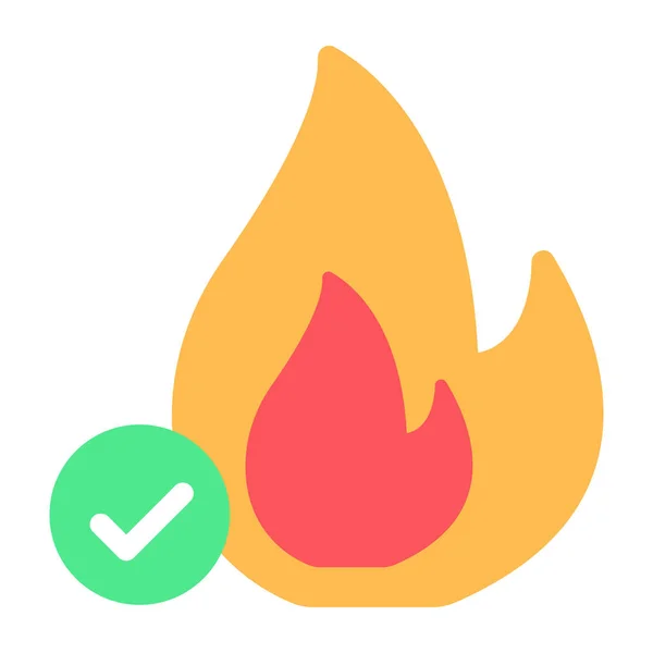 Unique Design Icon Verified Flame — Stock Vector