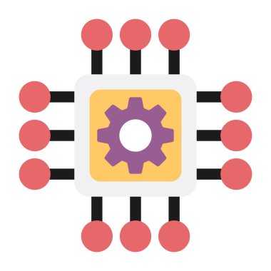 Mikroçipin içindeki dişli, işlemci ayarlarının simgesi