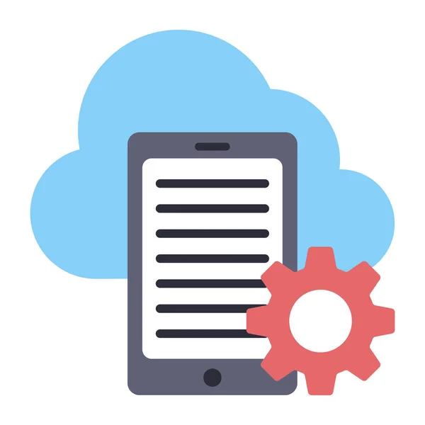 Εικονίδιο Δικτύου Smartphone Cloud Επεξεργάσιμο Διάνυσμα — Διανυσματικό Αρχείο