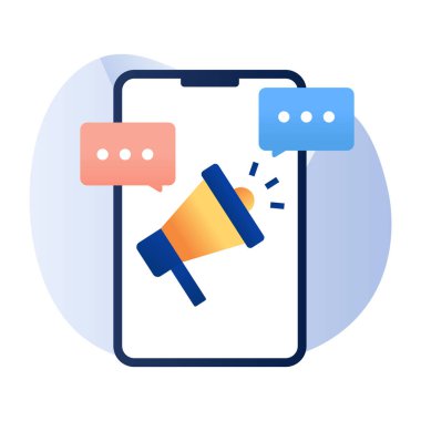 Mobil duyurunun son moda vektör tasarımı