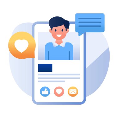 Mobil görüntülü sohbetin modern tasarım simgesi