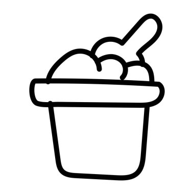 Eşsiz dizayn edilmiş kum kovası simgesi