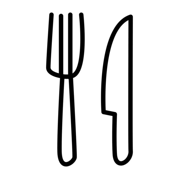 Icono Tenedor Cuchillo Diseño Creativo — Vector de stock