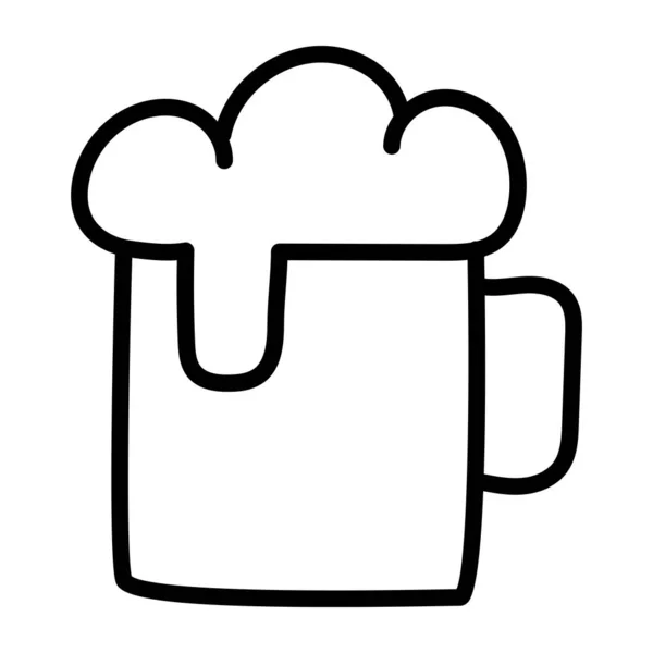 Une Icône Design Linéaire Tasse Bière — Image vectorielle