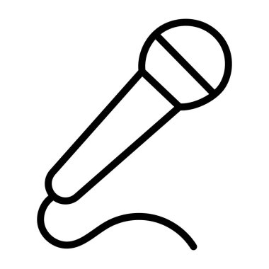         Doğrusal tasarımda şarkı söyleyen mikrofonun simgesi