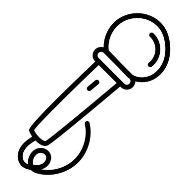         Doğrusal tasarımda şarkı söyleyen mikrofonun simgesi