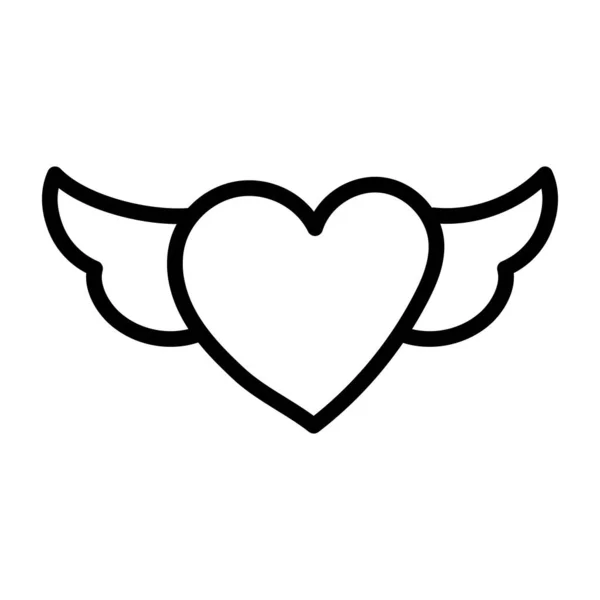 Icono Diseño Lineal Conceptual Del Corazón Volador — Vector de stock