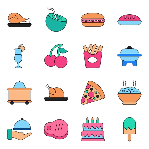 Most Popular Food Icons Food Vector Pack Offering Food Items — Stock Vector