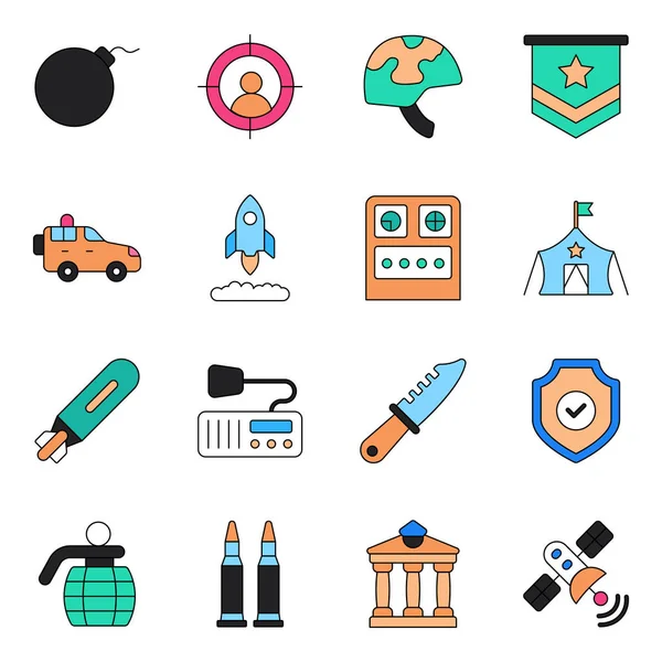 Army Icons Here Icons Presenting Operational Aspect Military Which Designed — Stock Vector