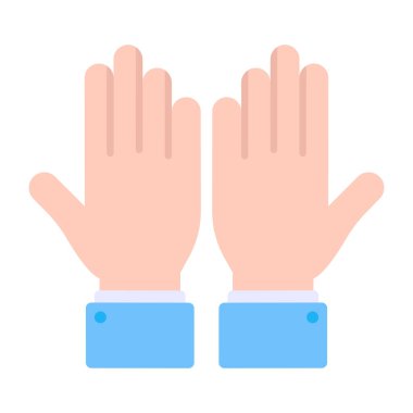 Dua eden ellerin düz tasarım simgesi 