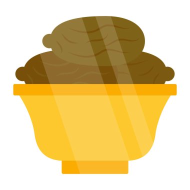 Yemek kasesi simgesi, düzenlenebilir vektör