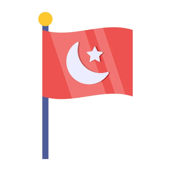 Piękna Ikona Wzornictwa Flagi Pakistanu — Wektor stockowy