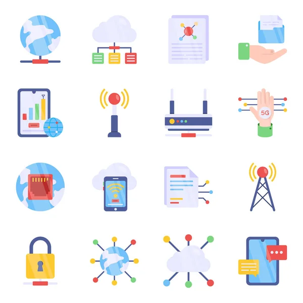 Pack Business Flat Icons — Stock Vector