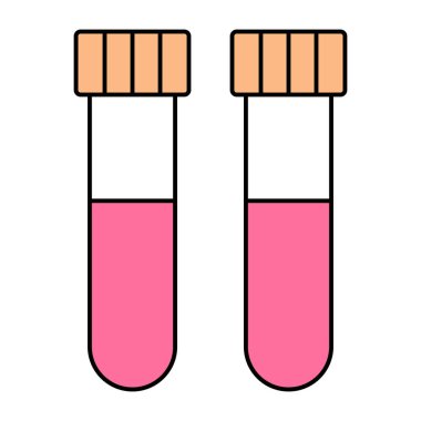 Örnek tüplerin, laboratuvar aletlerinin düzenlenebilir tasarım simgesi