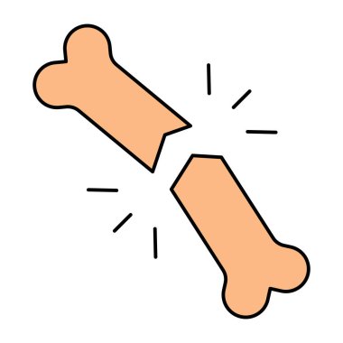 Kırık kemiğin modern tasarım simgesi