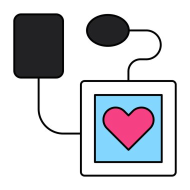 EKG makinesinin eşsiz bir tasarım simgesi