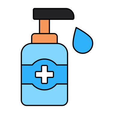 El dezenfektanının düz tasarım simgesi