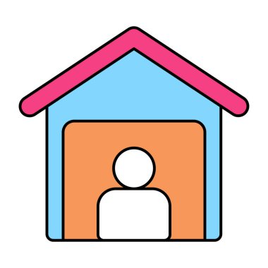 Evde kalmanın modern tasarım simgesi