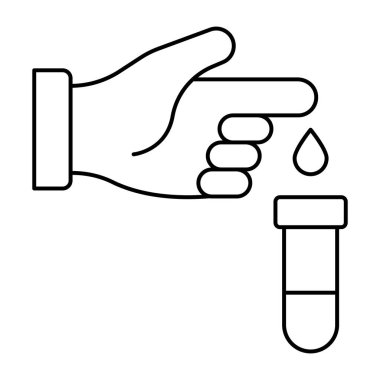 Örnek tüpün, laboratuvar aletlerinin düzenlenebilir tasarım simgesi