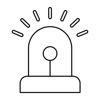 Dönen kırmızı ışık simgesi, sirenin vektör tasarımı