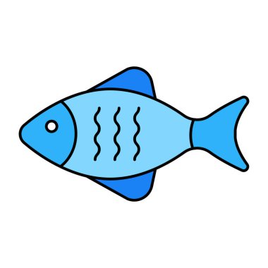 Düz bir balık tasarımı simgesi