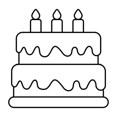 Doğum günü pastasının mükemmel tasarım simgesi.