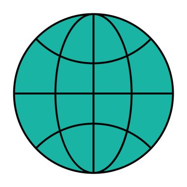 Düz dizaynlı dünya simgesi