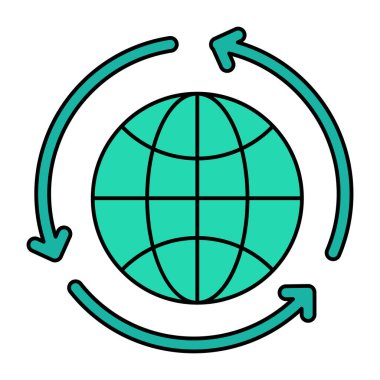 Küresel geri dönüşümün moda vektör tasarımı