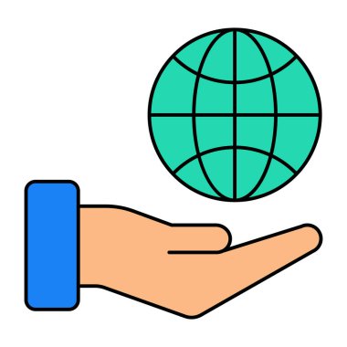 Küresel bakımın renkli tasarım simgesi