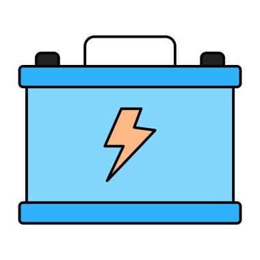 Düz dizaynlı araba aküsü simgesi